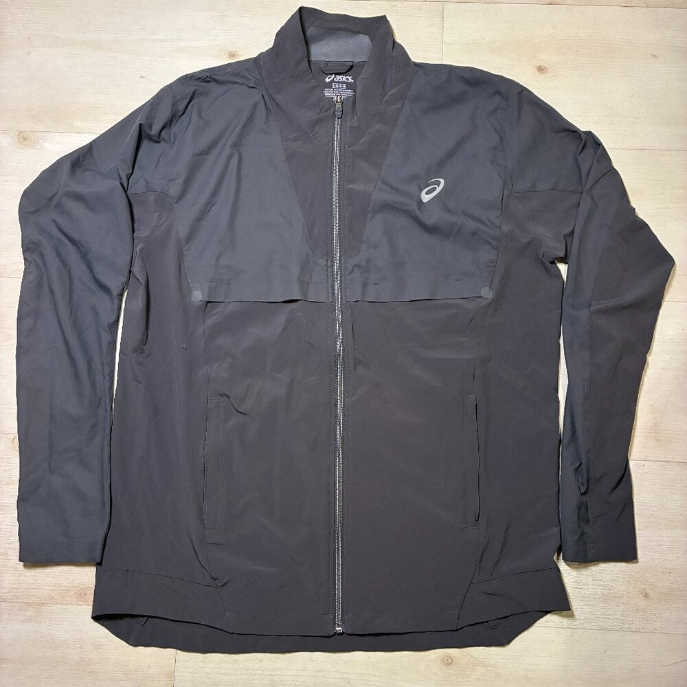Asics ASICSMOTIONDRY Men's Black/Dark Gary Lightweight Windbreaker Size Large